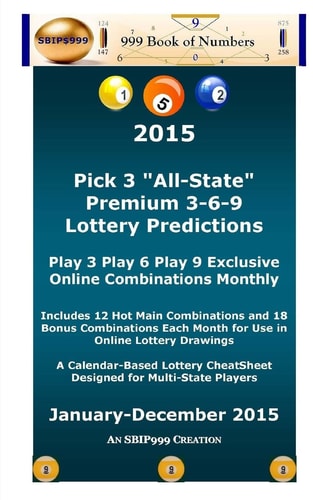 2015 Pick 3 "All State" Premium 3-6-9 Lottery Predictions Play 3 Play 6 Play 9 Online Combinations Monthly