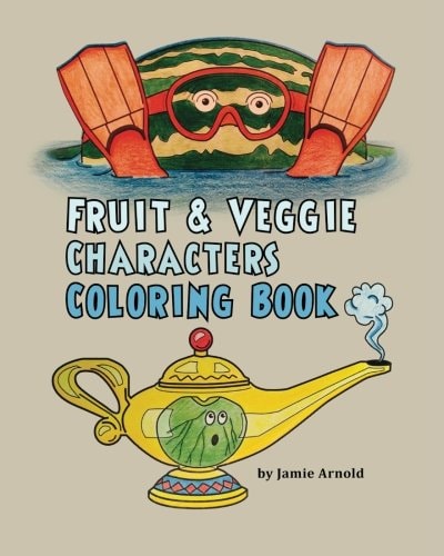 Fruit and Veggie Characters Coloring Book