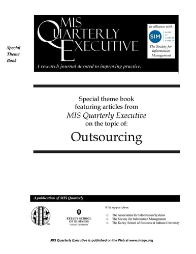 Outsourcing Special Theme Book Featuring Articles from MIS Quarterly Executive on the Topic of