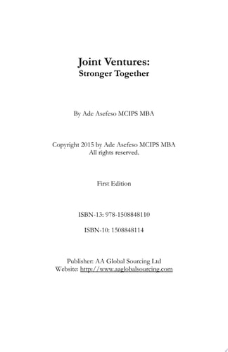 Joint Ventures Stronger Together