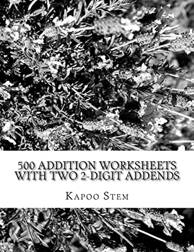 500 Addition Worksheets with Two 2-Digit Addends Math Practice Workbook