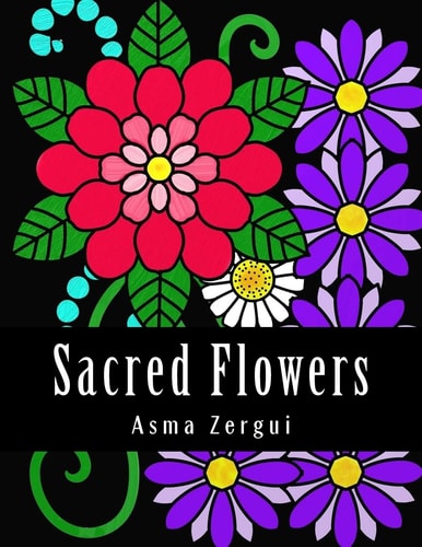 Sacred Flowers Coloring Book for Adults