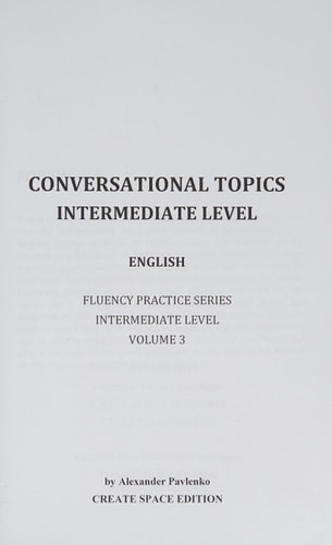 English, Conversational Topics, Intermediate Level