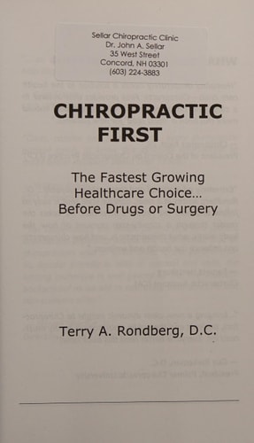 Chiropractic First The Fastest Growing Healthcare Choice... Before Drugs Or Surgery