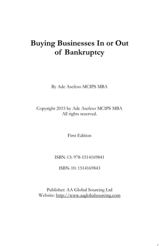 Buying Businesses In or Out of Bankruptcy
