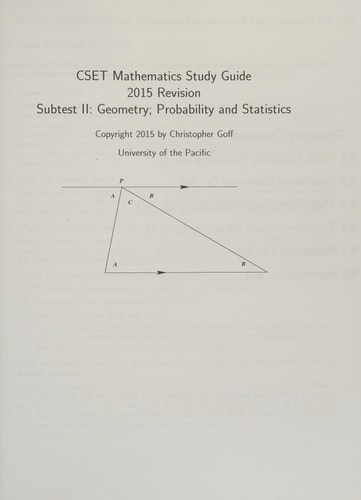 2015 Revision of CSET Math II Geometry; Probability and Statistics