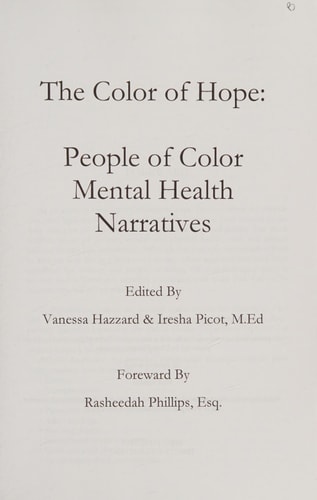 The Color of Hope People of Color Mental Health Narratives