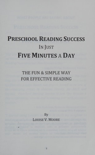 Preschool Reading Success in Just 5 Minutes a Day The Fun & Simple Way for Effective Reading