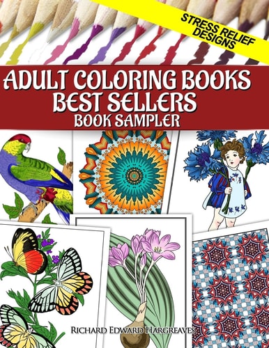 Adult Coloring Books Best Sellers Sampler Stress Relief Designs