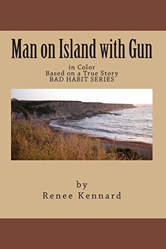 Man on Island with Gun In Color