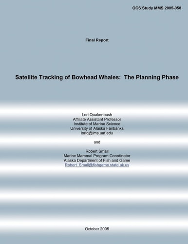 Satellite Tracking of Bowhead Whales The Planning Phase