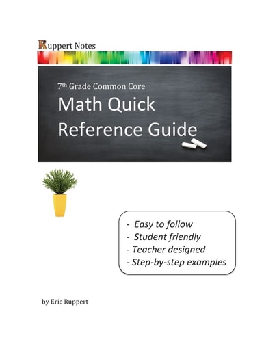 Ruppert Notes Math Quick Reference Guide - 7th Grade Common Core