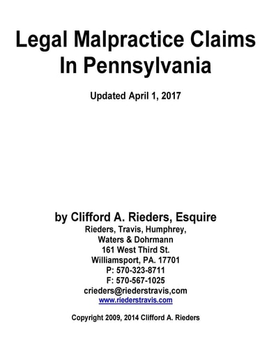Legal Malpractice Claims In Pennsylvania