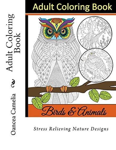 Adult Coloring Book Stress Relieving Nature Designs