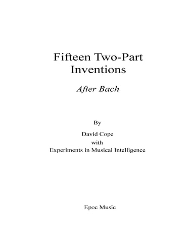 Fifteen Two-Part Inventions After Bach