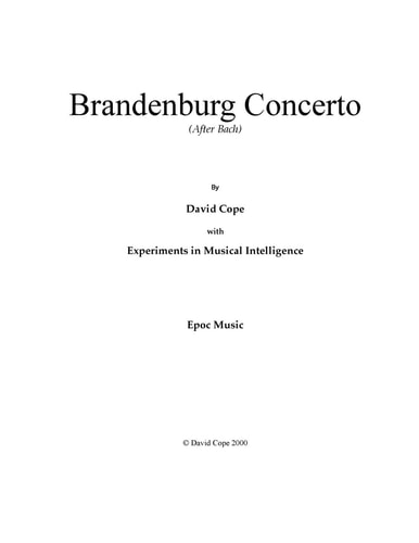 Brandenburg Concerto After Bach