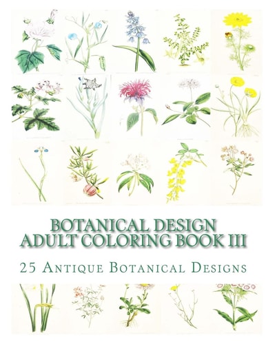 Botanical Design Adult Coloring Book III 50 Antique Designs on Individual Single-Sided Pages
