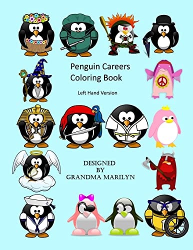 Penguin Careers Coloring Book Left Hand Version