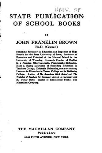 State Publication of Schoolbooks