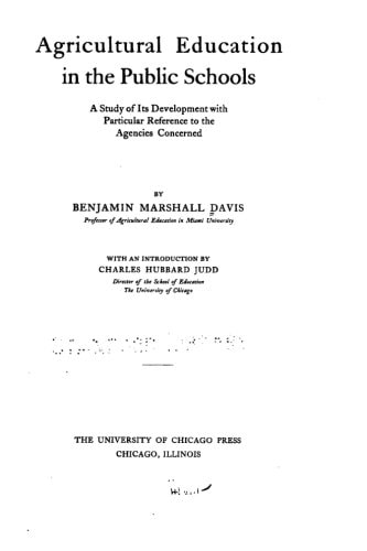 Agricultural Education in the Public Schools