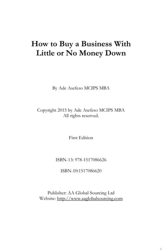 How to Buy a Business With Little or No Money Down