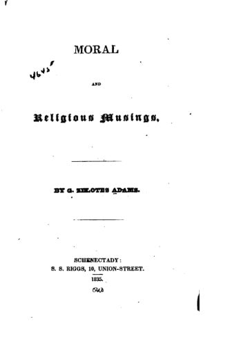 Moral and Religious Musings