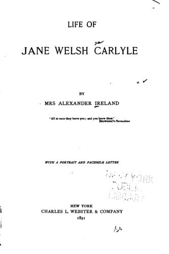 Life of Jane Welsh Carlyle