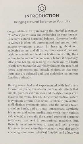 Herbal Hormone Handbook for Women 41 Natural Remedies to Reset Hormones, Reduce Anxiety, Combat Fatigue and Control Weight