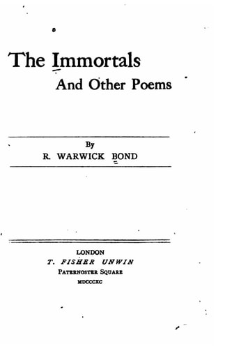 The Immortals and Other Poems