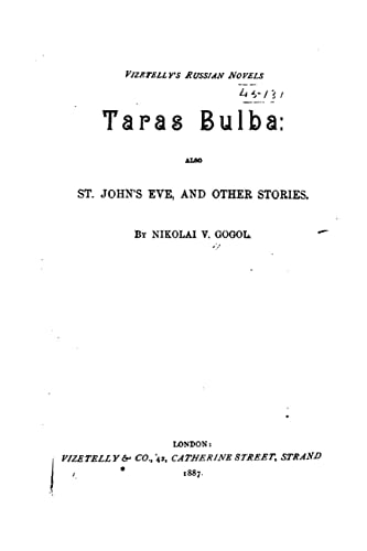 Taras Bulba, Also St. John's Eve, and Other Stories