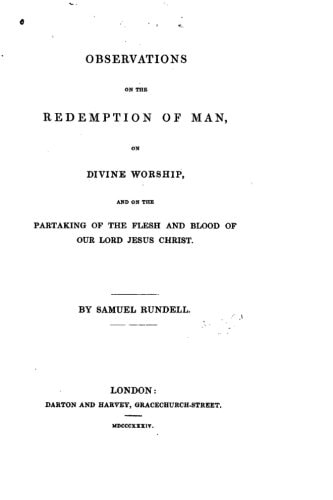 Observations on the Redemption of Man