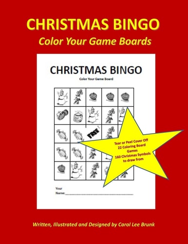 Christmas Bingo Color Your Game Boards Christmas Games Color Your Game Boards
