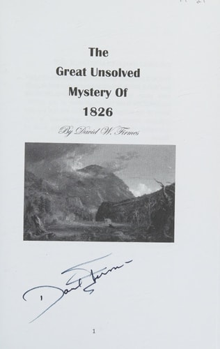The Great Unsolved Mystery Of 1826