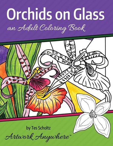 Orchids on Glass An Adult Coloring Book