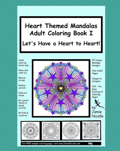 Heart Themed Mandalas Adult Coloring Book I Let's Have a Heart to Heart