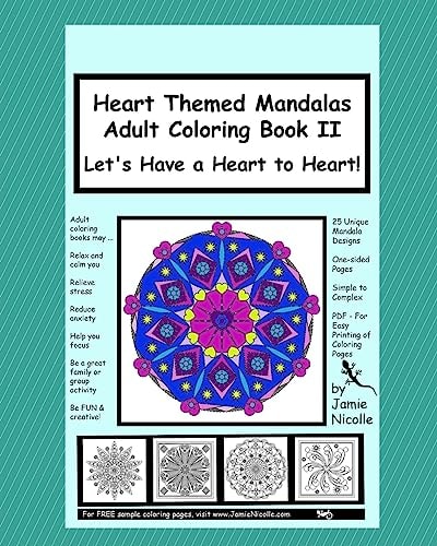 Heart Themed Mandalas Adult Coloring Book II Let's Have a Heart to Heart