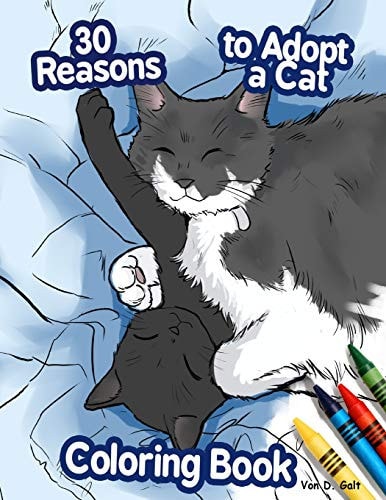 30 Reasons to Adopt a Cat Coloring Book