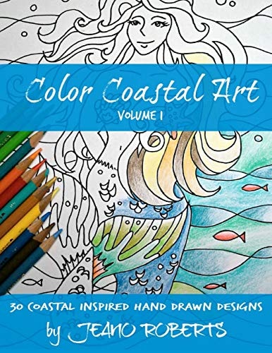 Color Coastal Art 30 Coastal Inspired Hand Drawn Designs