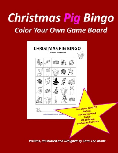 Christmas Pig Bingo Christmas Pig Color Your Own Boards Cristmas Pig Bingo Christmas Color Your Own Boards