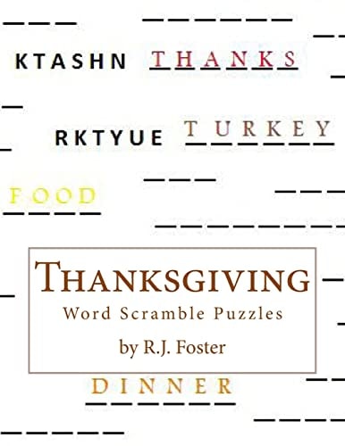 Thanksgiving Word Scramble Puzzles