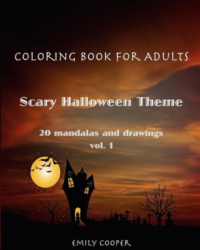Coloring Book For Adults. Scary Halloween Theme Vol.1