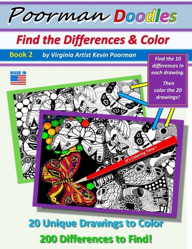 Poorman Doodles Find the Differences and Color