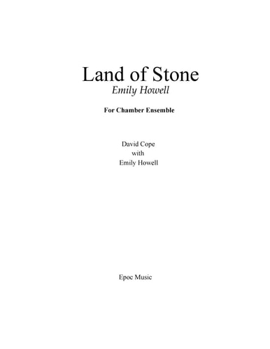 Land of Stone For Chamber Ensemble