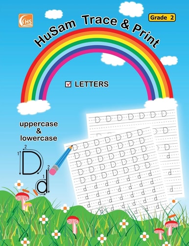 HuSam Trace and Print LETTERS ( Uppercase and Lowercase ) ( Grade 2 ) ( Handwriting Tracing Printing Alphabet Practice Workbook )
