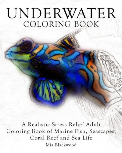 Underwater Coloring Book A Realistic Stress Relief Adult Coloring Book of Marine Fish, Seascapes, Coral Reef and Sea Life