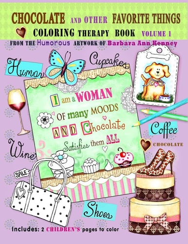 Chocolate and Other Favorite Things Coloring Therapy Book Adult Coloring Book