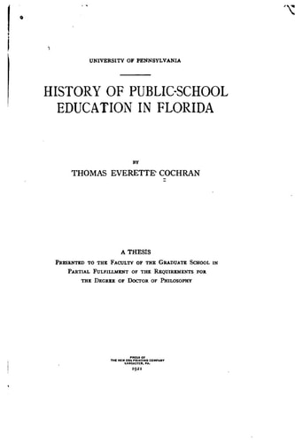 History of the Public School Education in Florida