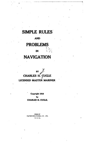 Simple Rules and Problems in Navigation