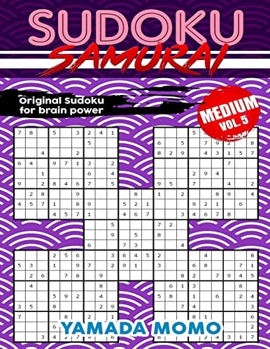 Sudoku Samurai Medium Original Sudoku For Brain Power Vol. 5: Include 100 Puzzles Sudoku Samurai Medium Level