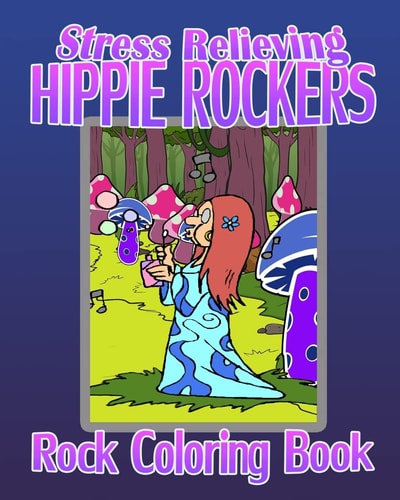Rock Coloring Book Stress Relieving Hippie Rockers